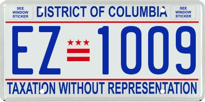 DC license plate EZ1009