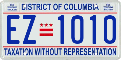 DC license plate EZ1010