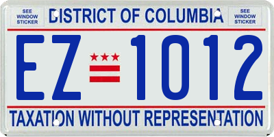 DC license plate EZ1012