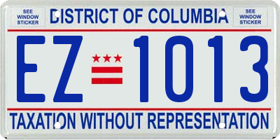 DC license plate EZ1013