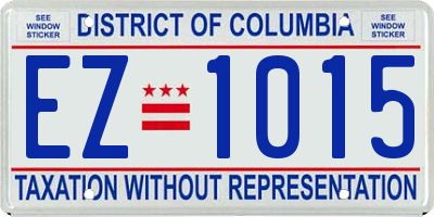 DC license plate EZ1015