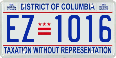 DC license plate EZ1016