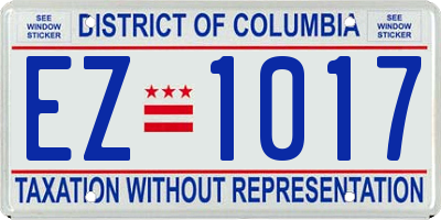 DC license plate EZ1017