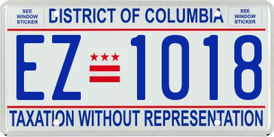 DC license plate EZ1018