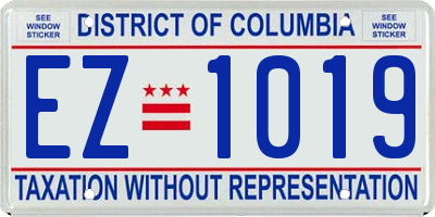 DC license plate EZ1019