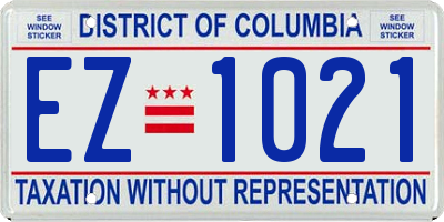 DC license plate EZ1021