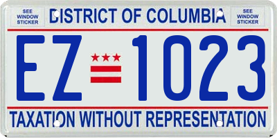 DC license plate EZ1023