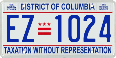 DC license plate EZ1024