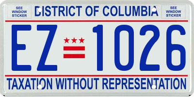 DC license plate EZ1026