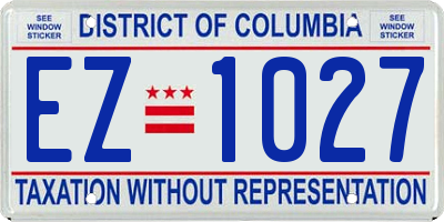 DC license plate EZ1027