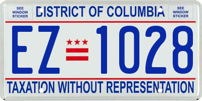 DC license plate EZ1028