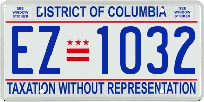 DC license plate EZ1032