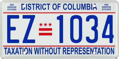 DC license plate EZ1034