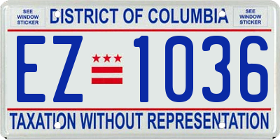 DC license plate EZ1036