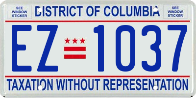 DC license plate EZ1037