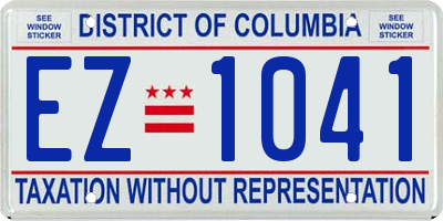 DC license plate EZ1041