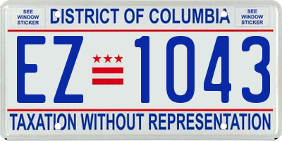 DC license plate EZ1043