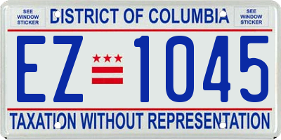 DC license plate EZ1045