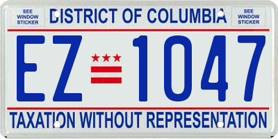 DC license plate EZ1047