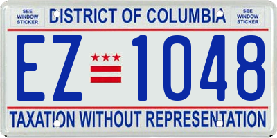 DC license plate EZ1048