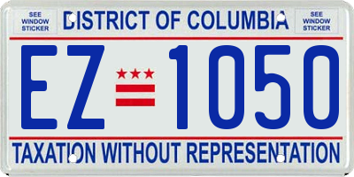 DC license plate EZ1050