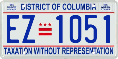 DC license plate EZ1051