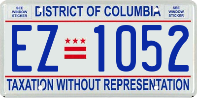 DC license plate EZ1052