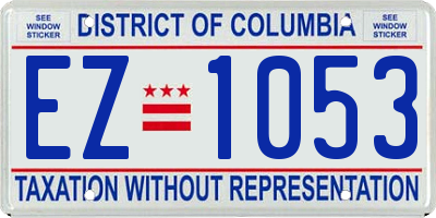 DC license plate EZ1053