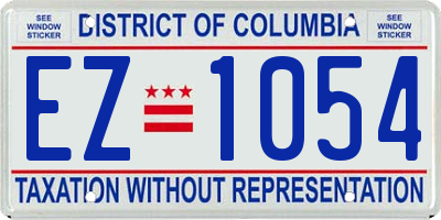 DC license plate EZ1054