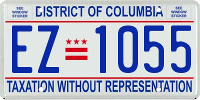 DC license plate EZ1055