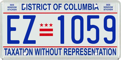 DC license plate EZ1059