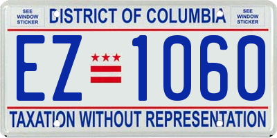 DC license plate EZ1060