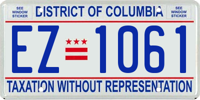 DC license plate EZ1061