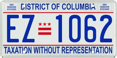 DC license plate EZ1062