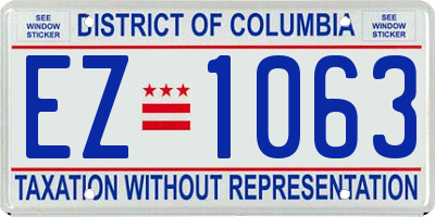 DC license plate EZ1063