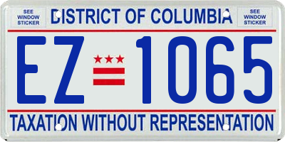 DC license plate EZ1065