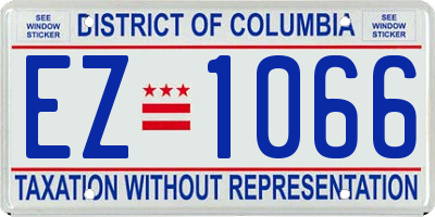 DC license plate EZ1066