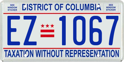 DC license plate EZ1067