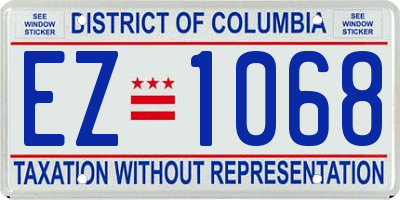 DC license plate EZ1068