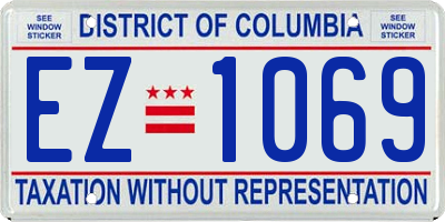 DC license plate EZ1069