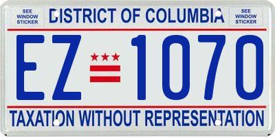 DC license plate EZ1070