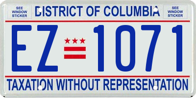 DC license plate EZ1071