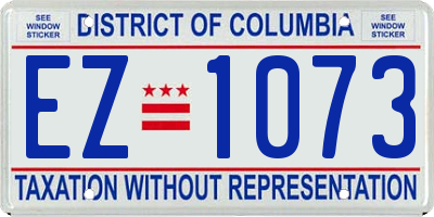 DC license plate EZ1073