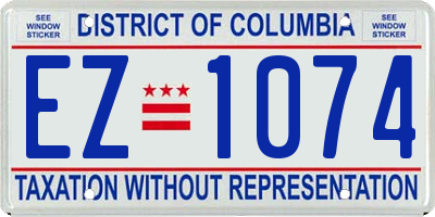 DC license plate EZ1074