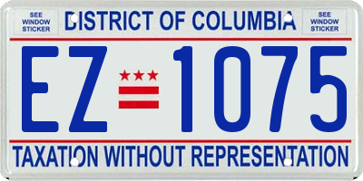 DC license plate EZ1075