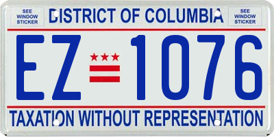 DC license plate EZ1076