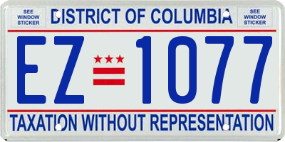 DC license plate EZ1077