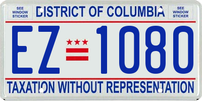 DC license plate EZ1080