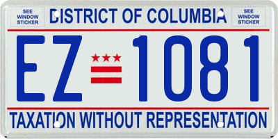 DC license plate EZ1081