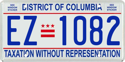 DC license plate EZ1082